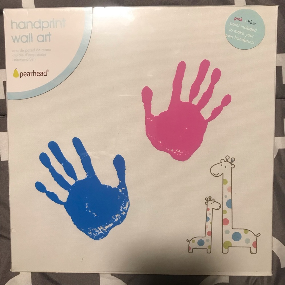 BNWT - Pearhead Handprint Wall Art Set, White